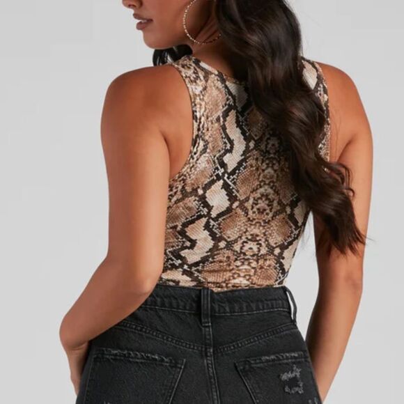 Bold Diva Cutout Snake Bodysuit Sz Small - Picture 2 of 10